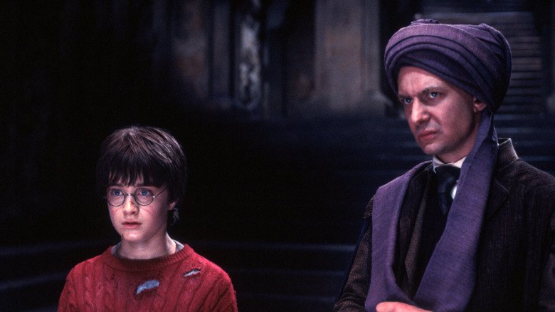 Harry and Quirrell looking at the Mirror of Erised in Harry Potter and the Sorcerer